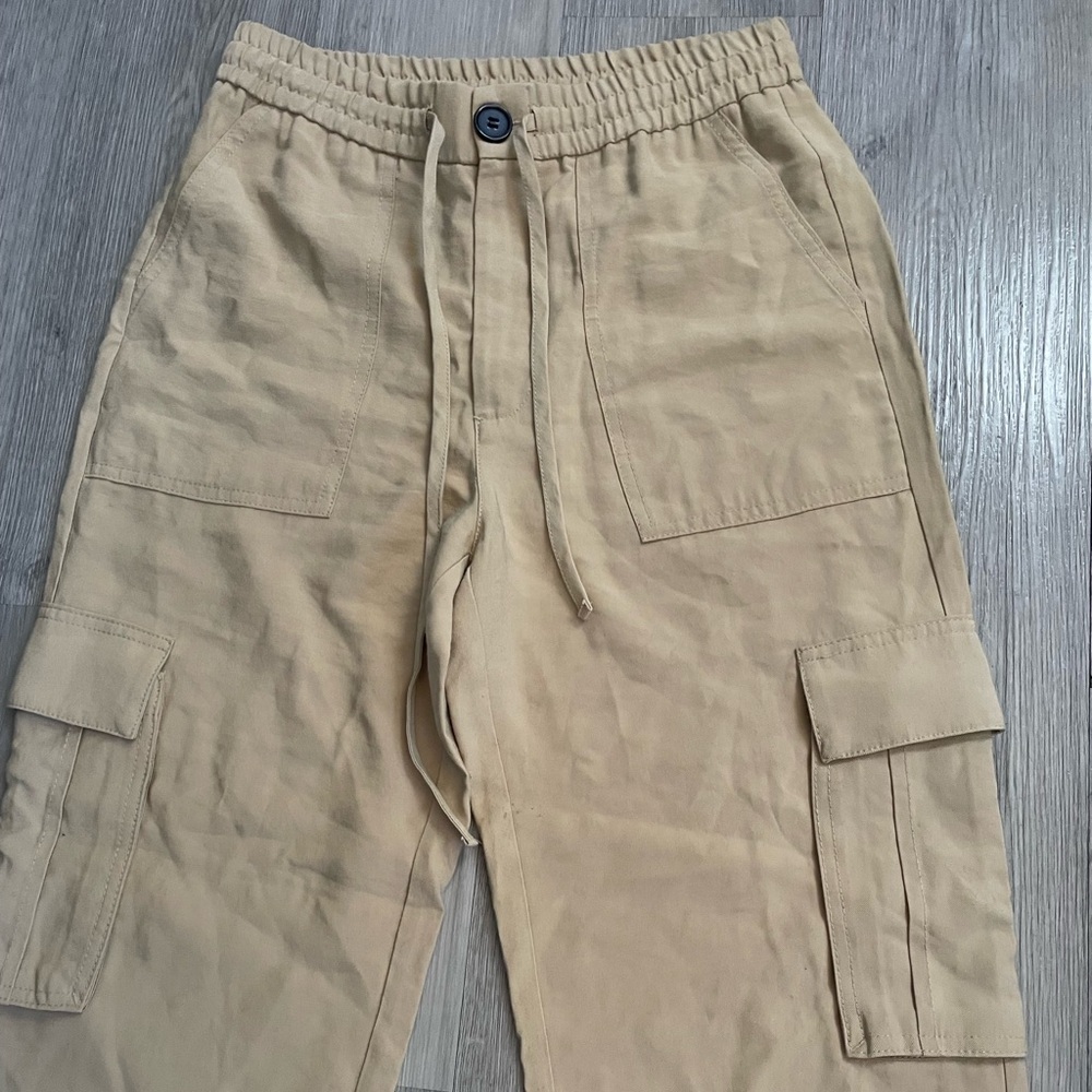 ZARA Khaki Cargo Soft Jogger Pants size XS Women’s - Picture 2 of 9